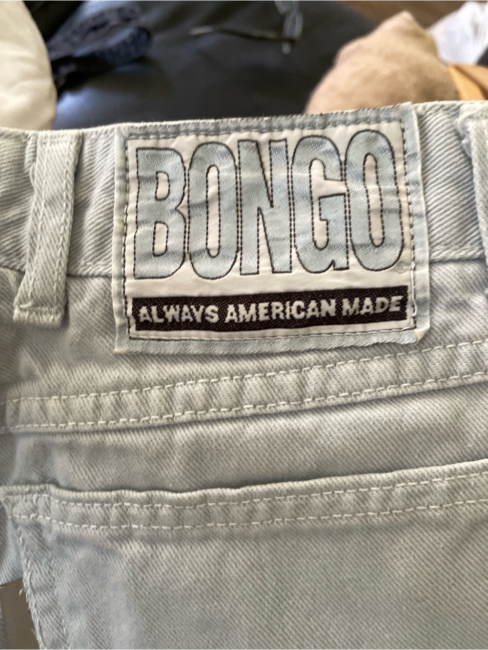 Vintage BONGO Light Gray Casual Jeans with Branded Waist Label